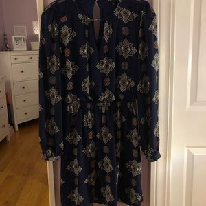 Express navy blue detailed dress